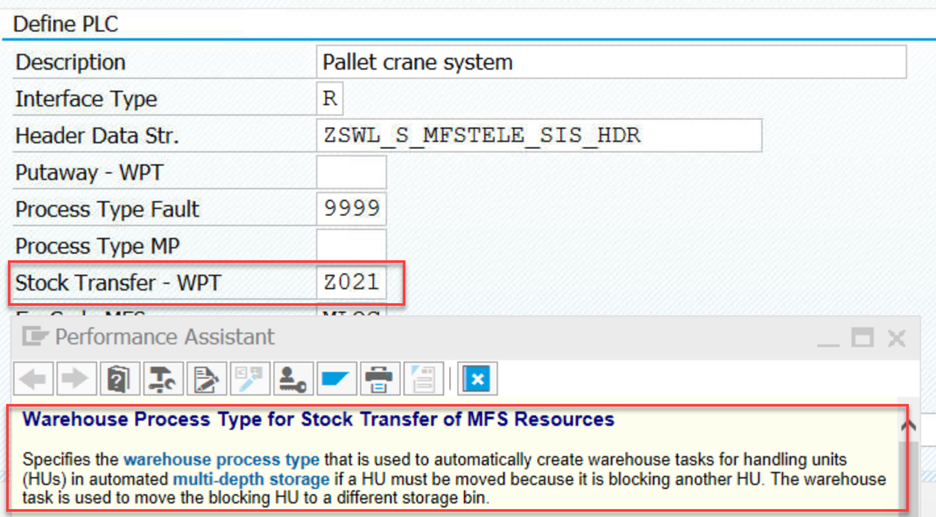 SAP EWM MFS rearrange multi-depth 20
