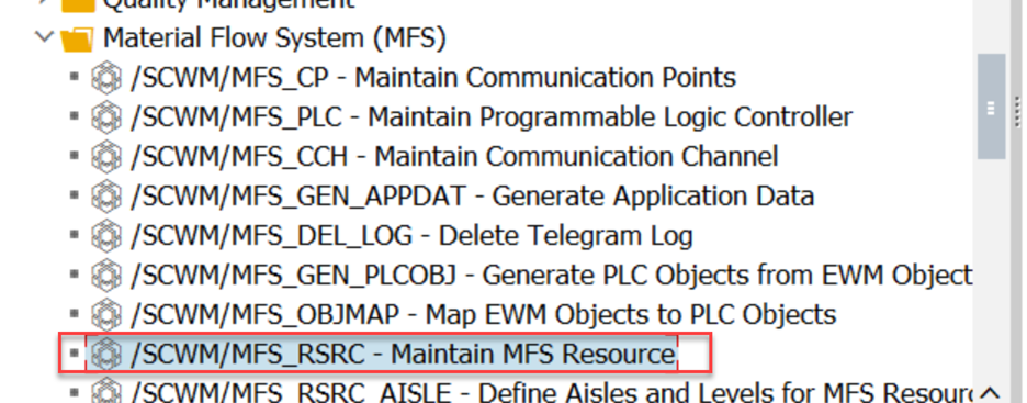 SAP EWM MFS rearrange multi-depth 23