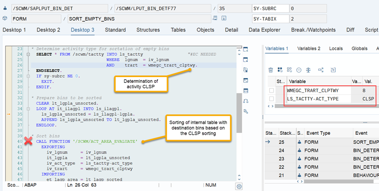 SAP EWM storage bin sorting CLSP_21