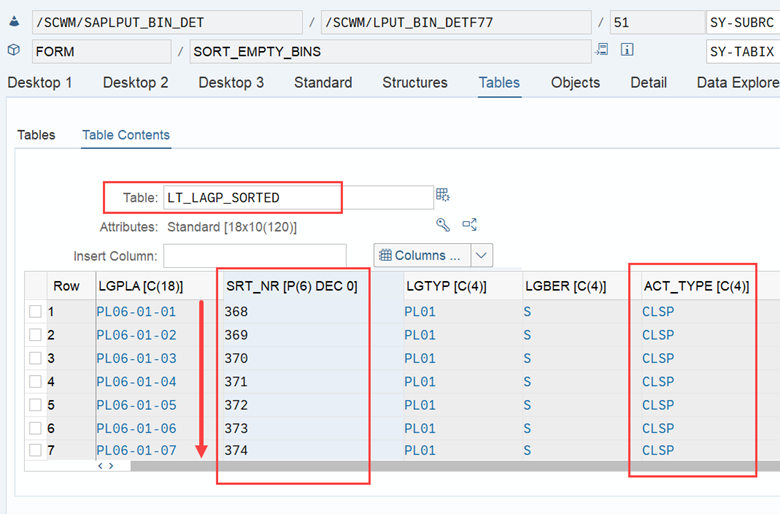 SAP EWM storage bin sorting CLSP_23