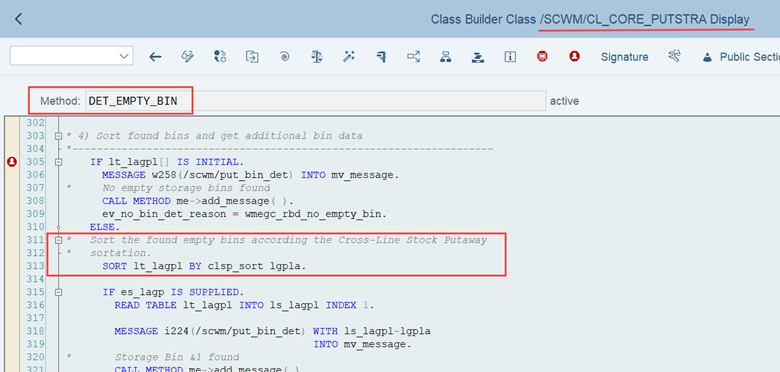 SAP EWM storage bin sorting CLSP_26