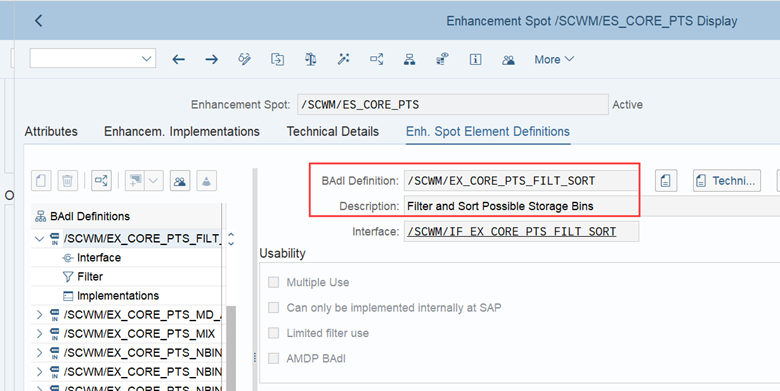 SAP EWM storage bin sorting CLSP_34