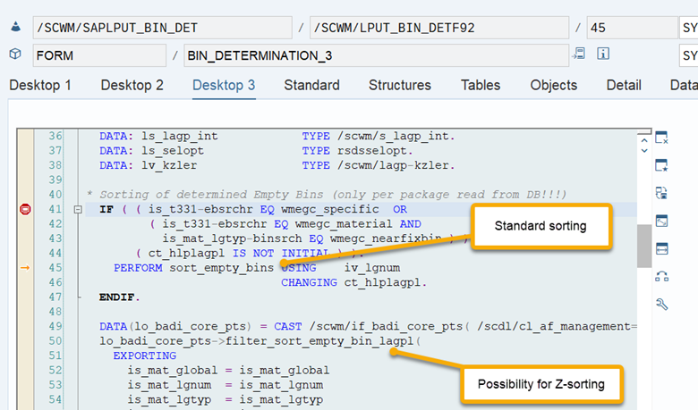 SAP EWM storage bin sorting CLSP_35