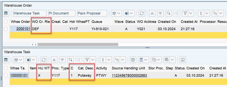 SAP EWM WOCR UNDE and DEF_10