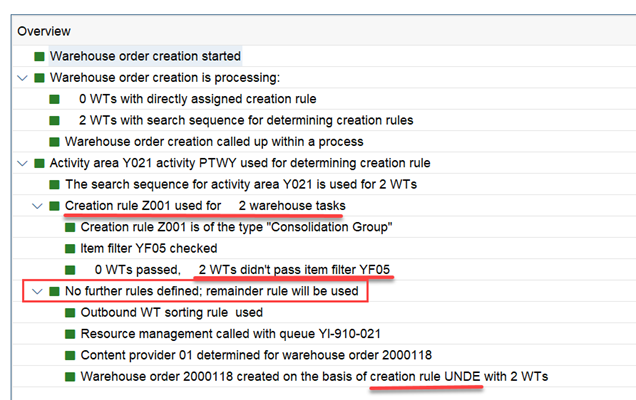 SAP EWM WOCR UNDE and DEF_23