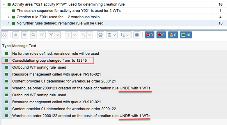 SAP EWM WOCR UNDE and DEF_25