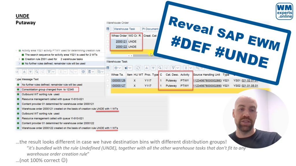 Reveal SAP EWM – Warehouse Order Creation Rules DEF and UNDE