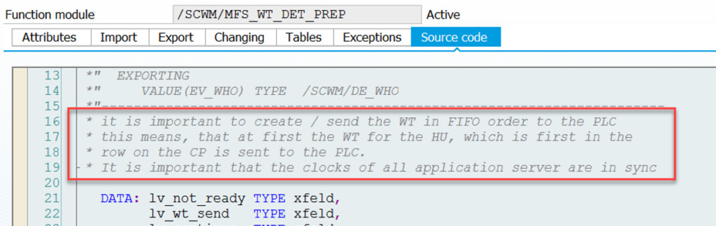 SAP EWM MFS PLC communication_16