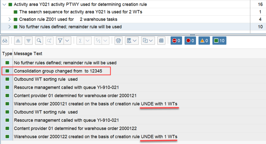 SAP EWM WOCR UNDE and DEF_25