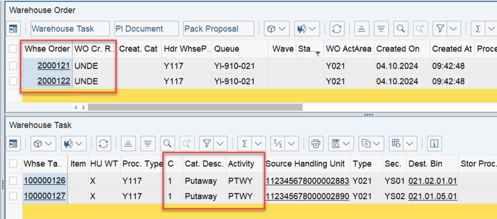 SAP EWM WOCR UNDE and DEF_26