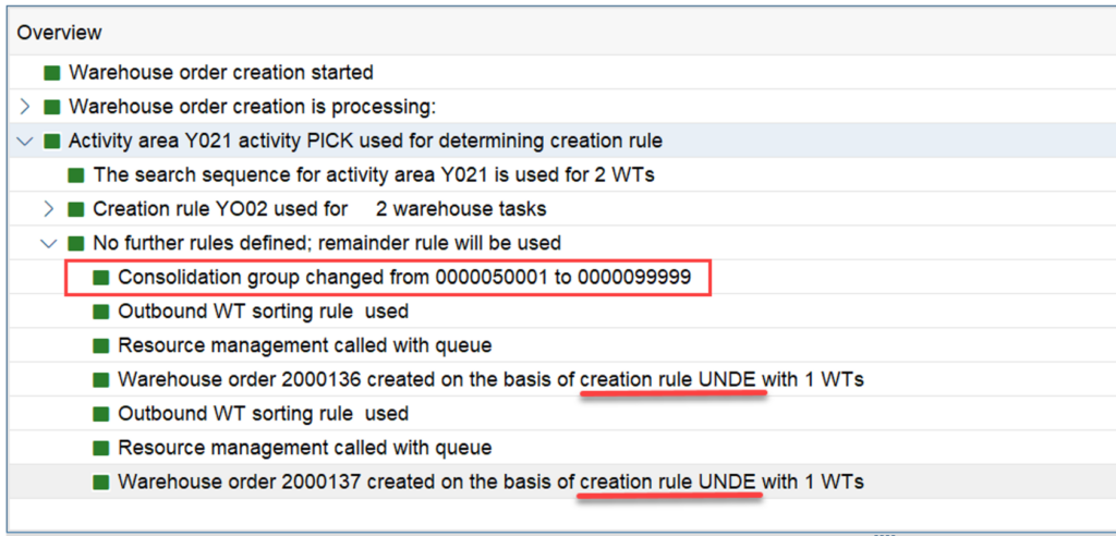 SAP EWM WOCR UNDE and DEF_33