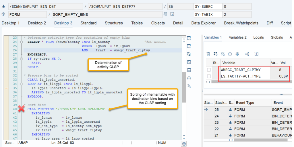 SAP EWM storage bin sorting CLSP_21