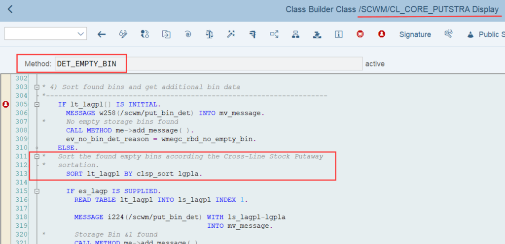 SAP EWM storage bin sorting CLSP_26