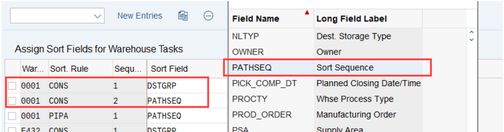 SAP EWM storage bin sorting CLSP_32