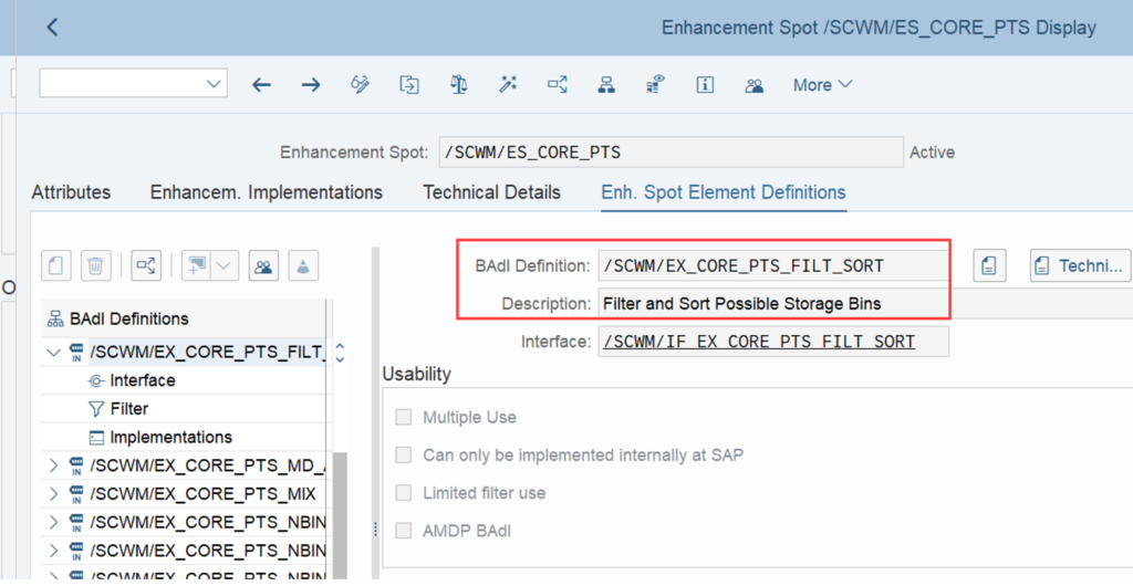 SAP EWM storage bin sorting CLSP_34