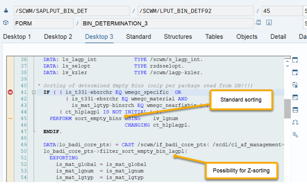 SAP EWM storage bin sorting CLSP_35